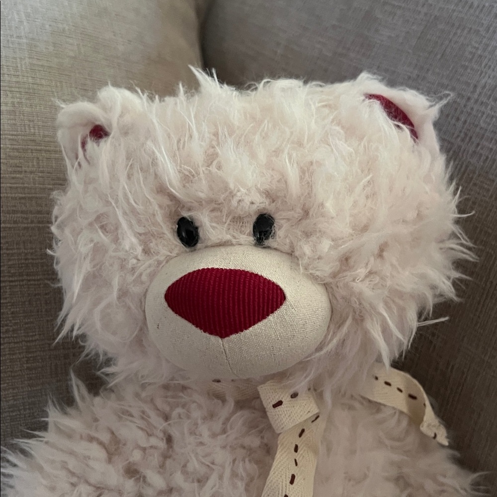 Demdaco - “Loved” Large 16” Plush Beautiful Bear Red/IvoryBlack - Picture 2 of 7